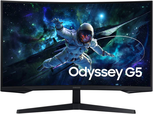 Samsung Odyssey G5 G55C Curved Monitor, 32" QHD VA Display, 165Hz Refresh Rate, 1ms (MPRT) Response Time, 1000R Curvature, AMD FreeSync Technology, Black | LS32CG552EMXUE