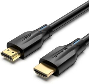 Vention 8K HDMI Round Cable, Ultra High Speed 48Gbps, 8K@60Hz, 7680P Dolby Vision, Enjoy The HD Vision of The Game, Compatible With PS5 / PS4 / PS3, 1.5 Meter Length, Black | AANBG