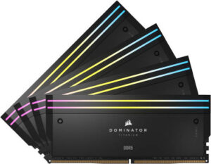CORSAIR Dominator Titanium 64GB (4 x 16GB) DDR5 RGB Desktop Memory Kit, 6400MHz Memory Speed, CL32 CAS Latency, 1.40V Memory Voltage, 288 Pin, XMP, iCUE Cmpt, Black | CMP64GX5M4B6400C32