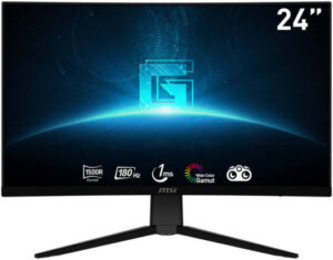 MSI G2422C 24" FHD VA Curved Gaming Monitor, 1ms Response Time & 180Hz Refresh Rate, Adaptive Sync Technology, 16.7 Million Display Colors with sRGB/DCI-P3, HDMI 2.0 / dp 1.4a, Black | G2422C