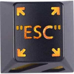 HolyOops 756158 Customized ESC Cherry MX Keycap, Metal Translucent, With CNC Engraving, 1u Size, Black/Orange | HO-ESC-BLK