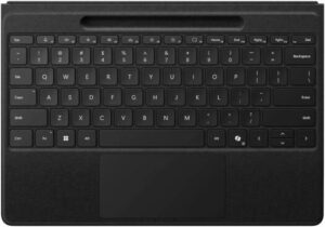 Microsoft Surface Pro Flex Keyboard With Pen Storage, Alcantara Material, for Surface Pro 8/9/11th Edition, Bluetooth LE Wireless Connectivity, English/ Arabic, Black | ZQZ-00017