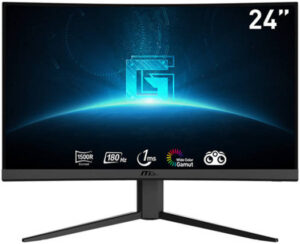 MSI G24C4 E2 23.6" FHD Curved VA Gaming Monitor, 180 Hz Refresh Rate & 1ms (MPRT) Response Time, Anti-Flicker & Less Blue Light, Wide Color Gamut, Adaptive Sync Technology, Black | 9S6-3BA01T-069