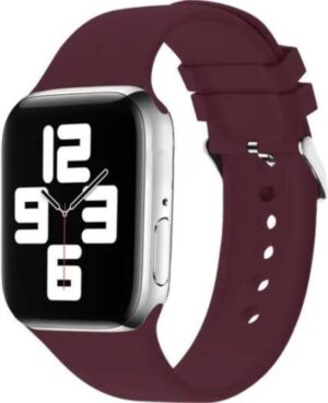 Green Lion Silicone Band with Buckle 42/44/45mm, Scratch-Resistant Silicone, Breathable Design, Quick-Release Mechanism, Adjustable Secure Buckle, Perfect fit Wine Red
