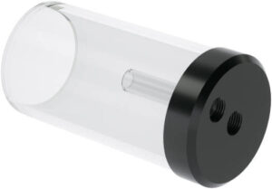 Barrow Water Tank D5/MCP655 Pump Cover, 65mm Diameter, 130mm Length, Acrylic Tube Material, G1/4 Thread, Built In Removable and Exchangeable Screw Type, Transparent Body - Black | YKD5G65-130