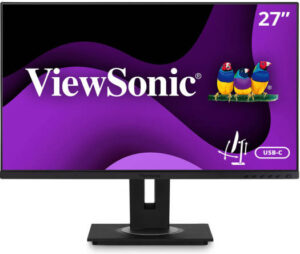 ViewSonic VG2755 27" IPS FHD Ergonomic Monitor with USB Type-C, Framless Bezel, 5ms GTG Response Time, 2x2W Speakers, 8bit Colors, 4x USB, VGA, HDMI, DisplayPort, Eye Care, Black | VG2755