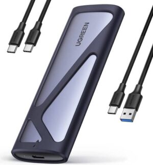 UGREEN M.2 NVMe and SATA SSD Enclosure Reader Adapter, 10Gbps USB C 3.2 Gen2, Thunderbolt 3 Compatible, Tool-Free NVMe External Enclosure Supports M and B&M Keys | 90264 -90541