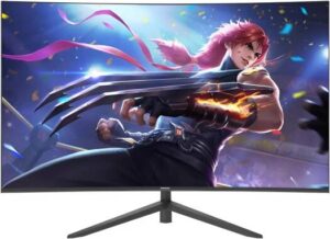 AIWA MF270K-V Curved Slim Monitor, 27" FHD VA Display, 75Hz Refresh Rate, 5ms (OD) Response Time, Free-Sync Technology, Curved 1500R, Frameless, Support VESA, Black | MF270K-V