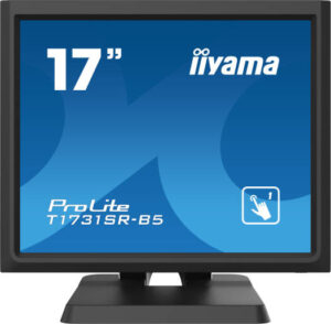 iiyama ProLite T1731SR-B5 Monitor, 17" TN LED Display, 1280 x 1024 Resolution. 5ms (BtB) Response Time, 16.7m Color Support, Serial Resistive Touch technology, 1 Touch Point, Black | T1731SR-B5