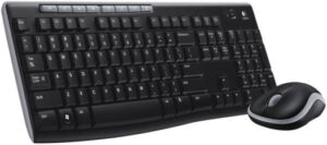 Logitech MK270 Wireless Combo Keyboard and Mouse, English Arabic Layout, Long Battery Life, 1000 DPI Resolution, Multimedia Keys, Compact Design, Black | 920-004519 / 920-004509