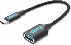 Vention USB 3.1 Gen 1 C Male to A Female OTG Cable, 5Gbps Speed, Stable Transmission, Convenient For Charging, Easy Sharing, 0.15 Meter, Black PVC Type | CCVBB