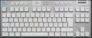 Logitech G915 TKL, Tactile Tenkeyless Lightspeed Wireless RGB Mechanical Gaming Keyboard, Low Profile Switch Options, LIGHTSYNC RGB, Advanced Wireless and Bluetooth Support - Tactile White| 920-009664