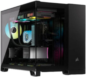 Corsair 2500X mATX Mid-Tower PC Case, Upto 360mm Radiator & 9 x Fans Support, Dual Chamber Design, Modern I/O Panel, 1 x USB-C 3.2 Gen 1, 2 x USB 3.2 Gen 1 Ports, Audio Jack, Black | CC-9011265-WW