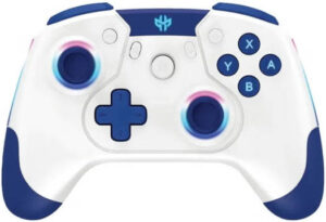 GXM Alpha Pro Wireless Controller RGB, 6-Axis Drive, For Nintendo Switch/Android/IOS/PC, Wide Combability, Wired & Wireless Connectivity, 2.4Hz Dongle, USB Type-C, White/Blue | Alpha Pro-White