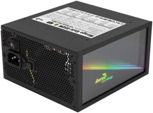 Aerocool Mirage Gold 850W Full Modular PC Power Supply, 80Plus Gold Certified, Infinity Mirror RGB Lighting, 120mm Hgh-pressure Fan, DC-to-DC Circuit, Japanese Capacitors, Black | ACPG-MF85FKC.11