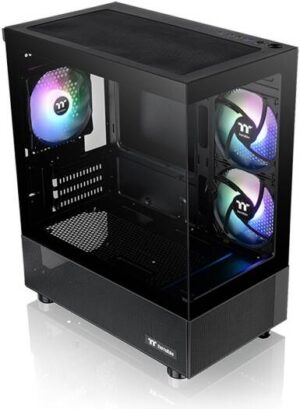 Thermaltake View 170 TG ARGB M-ATX Computer Case, 3x 120mm ARGB Lite Pre-Installed Fans, Up to 280mm Radiator & 7x Fan Support, USB 3.0 x2, HD Audio x1 Interfaces, Black | CA-1Z4-00M1WN-00