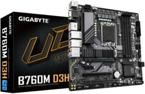 Gigabyte B760M D3H LGA1700 Micro ATX Motherboard, Support 14th And 13th Gen Processors, 4x DDR5 DIMM, 256GB Max Memory, Intel 2.5GbE LAN, 1x HDMI, 2x DP 1.2, HD Audio, USB-C | B760M-D3H