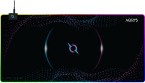 AQIRYS Eclipse XL Mousepad, Microfiber Textile Surface, 900 x 400 x 4 mm Dimension, 360° Vivid RGB Illumination System, High-Quality Non-Slip Rubber Base, Extra Large | AQRYS_ECLIPSEXL