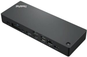 Lenovo ThinkPad Thunderbolt 4 Workstation Dock, UK/HK/SGP/MYS, Slim Tip AC Plug, Max 230W Output Power, Host With USB-C/Thunderbolt Port, Black | 40B00300UK