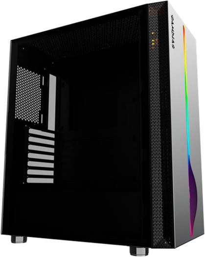 GAMDIAS Mars M1 ATX MID Tower Gaming PC Case, RGB Lit Mesh Carving Front, Tempered Glass Window, Support Up to 6 Fans & 280mm Radiator, USB 3 x1 / USB 2 x2 / HD Audio / LED Control, Black | GD-MARS-M1 - Image 4