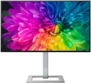 Philips 27E2F7903 Graphic Monitor, 27" 4K UHD IPS Display, 60Hz Refresh Rate, 4ms (GtG) Response Time, SmartErgoBase, LowBlue Mode, Flicker-Free, DisplayHDR 400, Silver | 27E2F7903