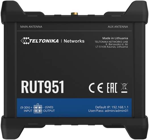 Teltonika RUT951 Industrial 4G LTE Router, Up to 150 Mbps Speed, Dual SIM, 4x Ethernet with VLAN, WAN Failover, RMS Compatible | RUT951 - Image 2