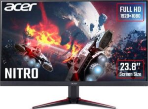 Acer Nitro VG240Y, 23.8" FHD Gaming Monitor, 1080P, 75hz IPS Panel, FreeSync, 1ms, HDMI, VGA - Black/Red | UM.QV0EE.001