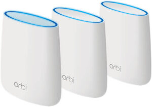 NETGEAR RBK30 Orbi Whole Home Mesh Wi-Fi System - Router + Satellite, Up to 6000 Sq Ft Coverage, Tri-Band AC2200 2.2 Gbps Speed, Circle Parental Controls And Alexa Enabled, Pack 3, White | NG-RBK30