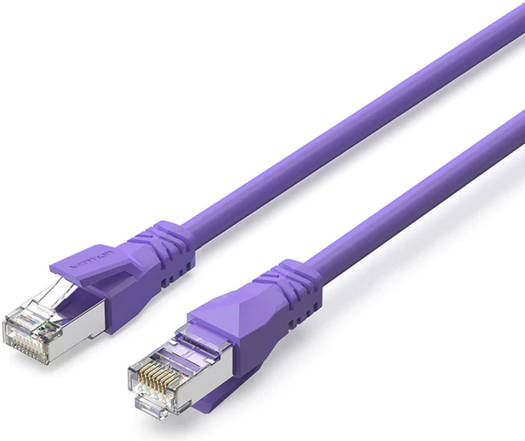 Vention Cat.6a S/FTP Patch Cord, 26AWG, Up to 10Gbps Data Transmisson, OFC Standard, RJ45 Plug, PVC Enclosure, Copper Conductor, 10M Cable Length, Purple | IBMVL - Image 2