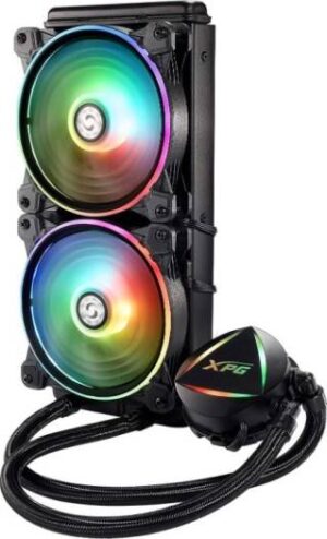 XPG Eps Levante 240 Addressable RGB CPU Liquid Cooler, 240mm Radiator, Dual 120mm ARGB Lighting Fans | LEVANTE240-BKCWW