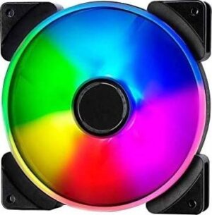 Fractal Design Aspect 14 RGB Black Frame 3 Pack Case Fan, Addressable RGB, 1000 RPM, 19.5 dB(A)  Noise Level, 7 Blades, Rifle Bearing | FD-F-AS1-1406