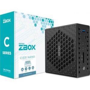 Zotac CI331 Nano Barebone PC, Intel Celeron N5100, 4GB DDR4 Memory, 120GB M.2 SATA SSD, Wi-Fi AC, Bluetooth 5.0, Windows 10 Pro | ZBOX-CI331NANO-BE
