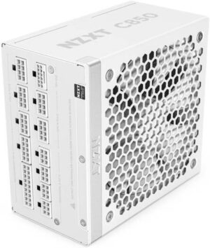 NZXT C850 80 PLUS Gold Fully Modular Power Supply, 850W Power, ATX12V v3.1, Fluid Dynamic Bearing, Japanese Capacitors, Active PF Correction, Matte White | PA-8G2BW-UK
