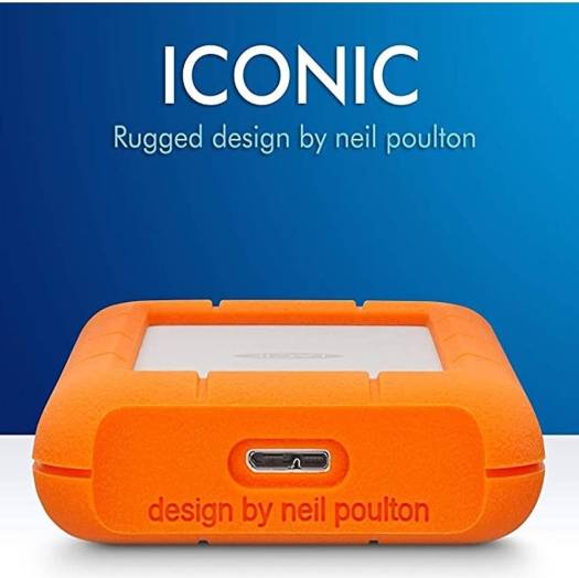 LaCie Rugged Mini USB 3.0 Portable External Hard Drive, 4TB Storage Capacity, 130 MB/s Data Transfer Speed, Shock / Rain & Pressure Resistant, Windows & Mac Compatible, Orange | LAC9000633 - Image 6