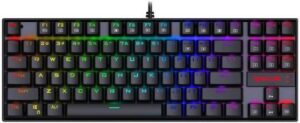 Redragon K552-RGB-2 Wired TKL 75% Mechanical Gaming Keyboard, Outemu Blue Switches, Metal + ABS Construction, Black | K552RGB-2