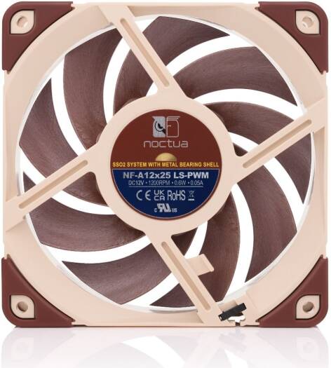 Noctua NF-A12x25 LS-PWM Case Fans, 120mm x 120mm Fan Size, 1200 RPM Fan Speed, 32.78 CFM Fan Airflow, SSO2 Bearing, AAO Frame Technology, A-Series with Flow Acceleration Channels | NF-A12x25 LS-PWM - Image 3