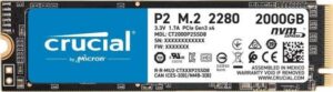 Crucial P2 2TB 3D NAND NVMe PCIe M.2 Internal SSD up to 2400MB/s | CT2000P2SSD8