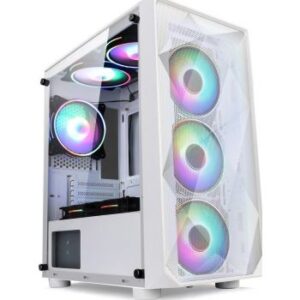 Deskooze Ethnarch XP-9 7 Fans ARGB Gaming Computer Case, Tempered Glass, ATX/Micro ATX, 160mm CPU Limit, X7 Card Slot, SPCC, 0.8mm Plate Thickness, LED Lighting,White | XP-9 WH