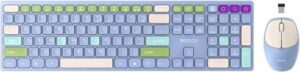 Yesido KB19MC Wireless Keyboard And Mouse Combo Set, Full Sized 110 Keys, 1200 DPI, Tri-Zone Keypad, 1200 DPI, 2.4G Wireless, English Layout, Up to 10m Wireless Distance, Multicolored | KB19MC