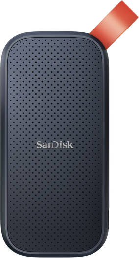 SanDisk 1TB Portable SSD, USB-C 3.2 Gen 2 Interface, Up to 520 MB/s Transfer Speed, Integrated Rubber Hook, Drop Resistant Up to 2 Meter, Black - Orange | SDSSDE30-1T00-G25 / SDSSDE30-1TB-G25