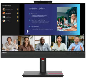 Lenovo ThinkVision T24v-30 Monitor, 23.8" IPS FHD Display, 75Hz Refresh Rate, 4ms (Extreme Mode) / 6ms (Normal Mode) Response Time, Built-In 3W x2 Speaker, Black | 63D8MAT3UK