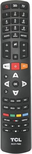 Allimity RC311 FMI3 Remote fit for TCL 4K 3D LED LCD Smart TV L43P1US L50P1US L50C1US L55P1US L43P2US L49P2US L55P2US L65P2US LED49D2930US L32S4690S L40S4690FS L50S5610FS L50S5600FS L55S4690FS