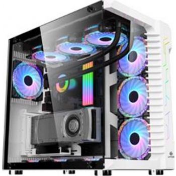 Deskooze Ethnarch XP-9 7 Fans ARGB Gaming Computer Case, Tempered Glass, ATX/Micro ATX, 160mm CPU Limit, X7 Card Slot, SPCC, 0.8mm Plate Thickness, LED Lighting,White | XP-9 WH - Image 2