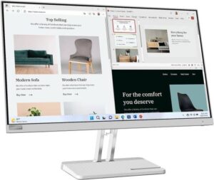 Lenovo L27e-40 27" FHD VA Monitor, 100Hz (HDMI) Refresh Rate & 4ms Response Time, AMD FreeSync Technology 72% NTSC Color Gamut, 100mm VESA Mountable, Tilt Stand, HDMI1.4 / VGA, Cloud Grey | 67ACKAC4AE