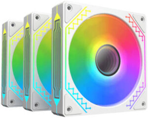 Xigmatek Starz Pro Arctic aRGB Case Fans, 120mm Fan Size, 1500 RPM Fan Speed, 47.60 CFM Fan Airflow, Hydro Bearing, ARGB MB SYBC Control, Pack Of 3, White | EN42102
