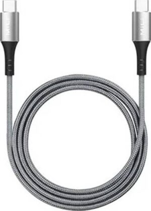MiLi USB-C to USB-C Cable, USB 2.0, Charge & Sync / Data Transfer 480Mbps for Smartphones/Powerbanks/DJI/GPS/DVR/GoPRO/Computers - Aluminum Alloy Braided - 1M/3ft - Space Grey | HX-L07