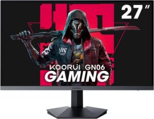 KOORUI GN06 Gaming Monitor, 27" FHD IPS Display, 165Hz Refresh Rate, 1ms (GtG) Response Time, Crosshair Function, 16.7M Colors, Free-Sync & G-Sync Technologies, Black | GN06