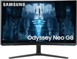 Samsung Odyssey Neo G8 32" Curved Gaming Monitor, 4K UHD 3840x2160 VA Display, 240Hz Refresh Rate, 1ms Response Time, 1Bn Colors, AMD FreeSync Premium Pro, HDMI 2.1, DP 1.4, White | LS32BG850NMXUE