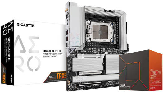 GIGABYTE AERO D DDR5 TRX50 E-ATX Motherbord with AMD Ryzen Threadripper 7970X 32-Core sTR5 Processor Ultimate Power Duo Bundle, sTR5, 5.1GHz Max Turbo Freq, Wi-Fi 7 / Bluetooth 5.3 | 2.5 & 10 GbE