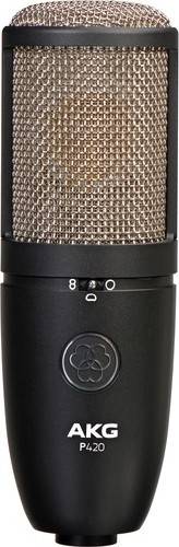 AKG Project Studio P420 Multi-Pattern Large-Diaphragm Condenser Microphone, Dual 1" Gold-Sputtered Large Diaphragms, XLR Output, 48V Phantom Power, Black | 3101H00430